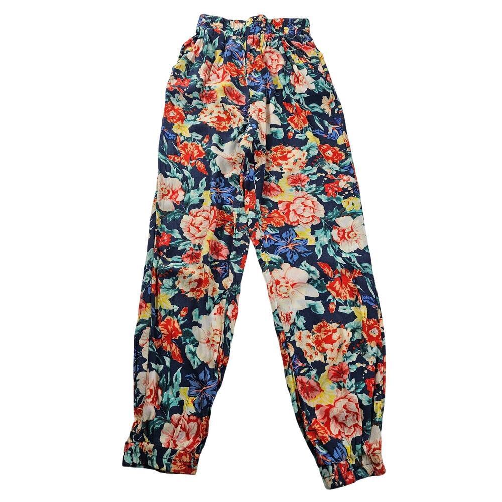Anantty minkpink floral joggers paper bag pull on pants coquette cottagecore S
